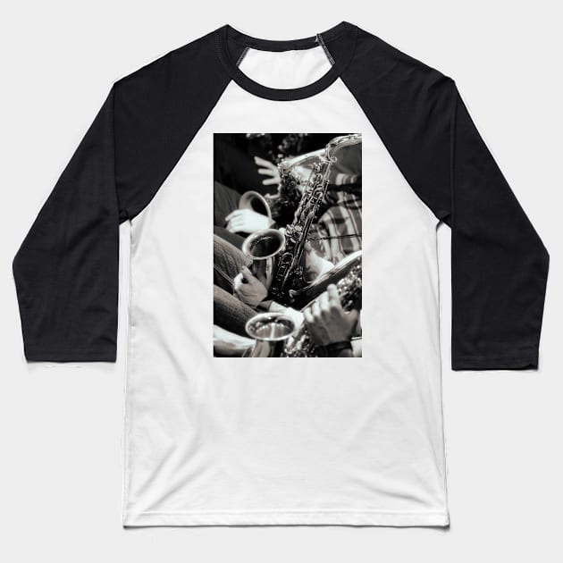 Jazz Saxophones Baseball T-Shirt by cinema4design